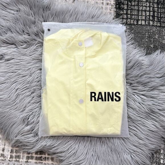 RAINS Womens Size S Curve Raincoat Straw Zipper Snap Trench Belted Waterproof - Picture 4 of 4
